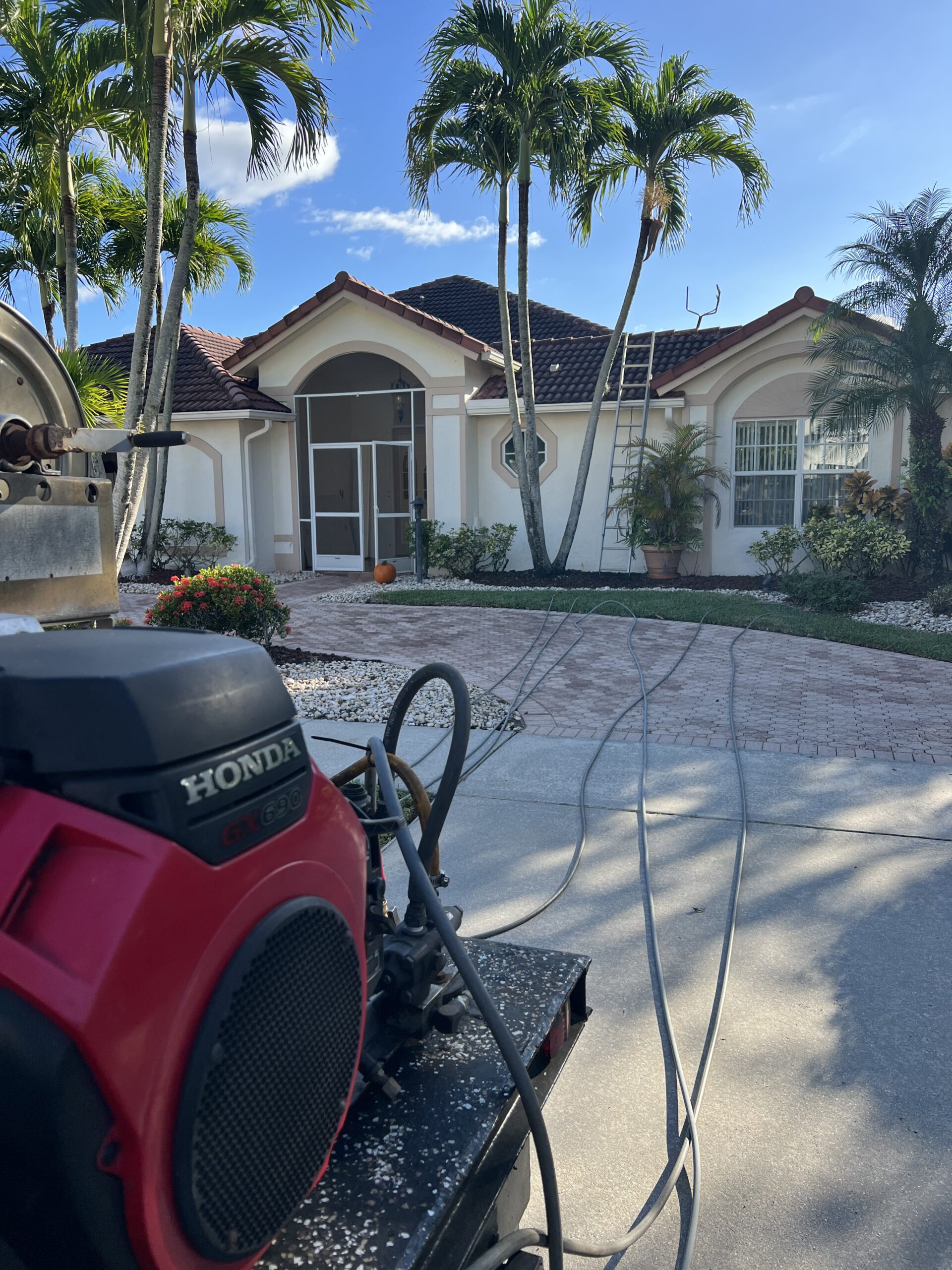 Residential exterior cleaning project by GK Pressure Cleaning