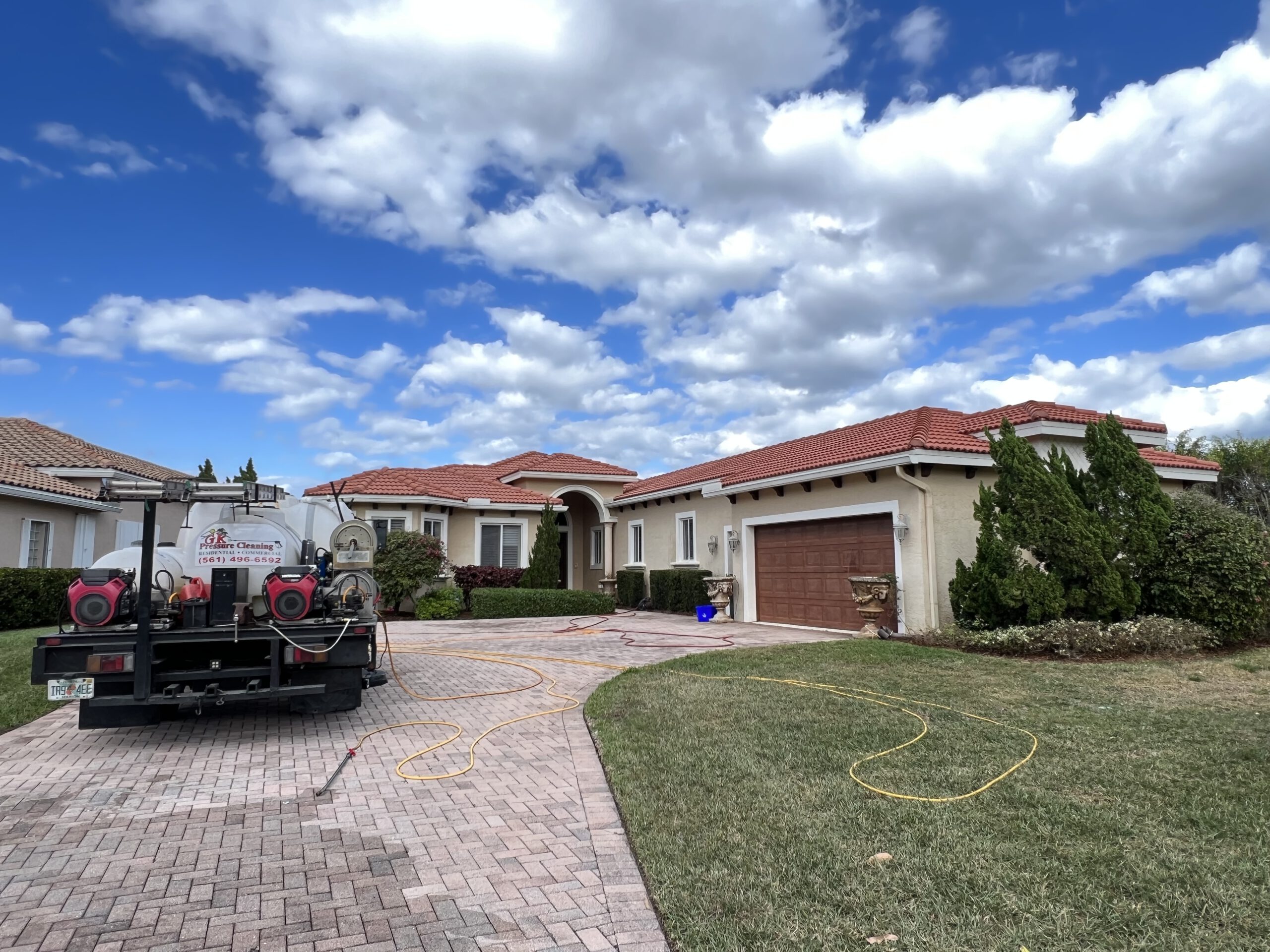 Tile roof after professional soft washing