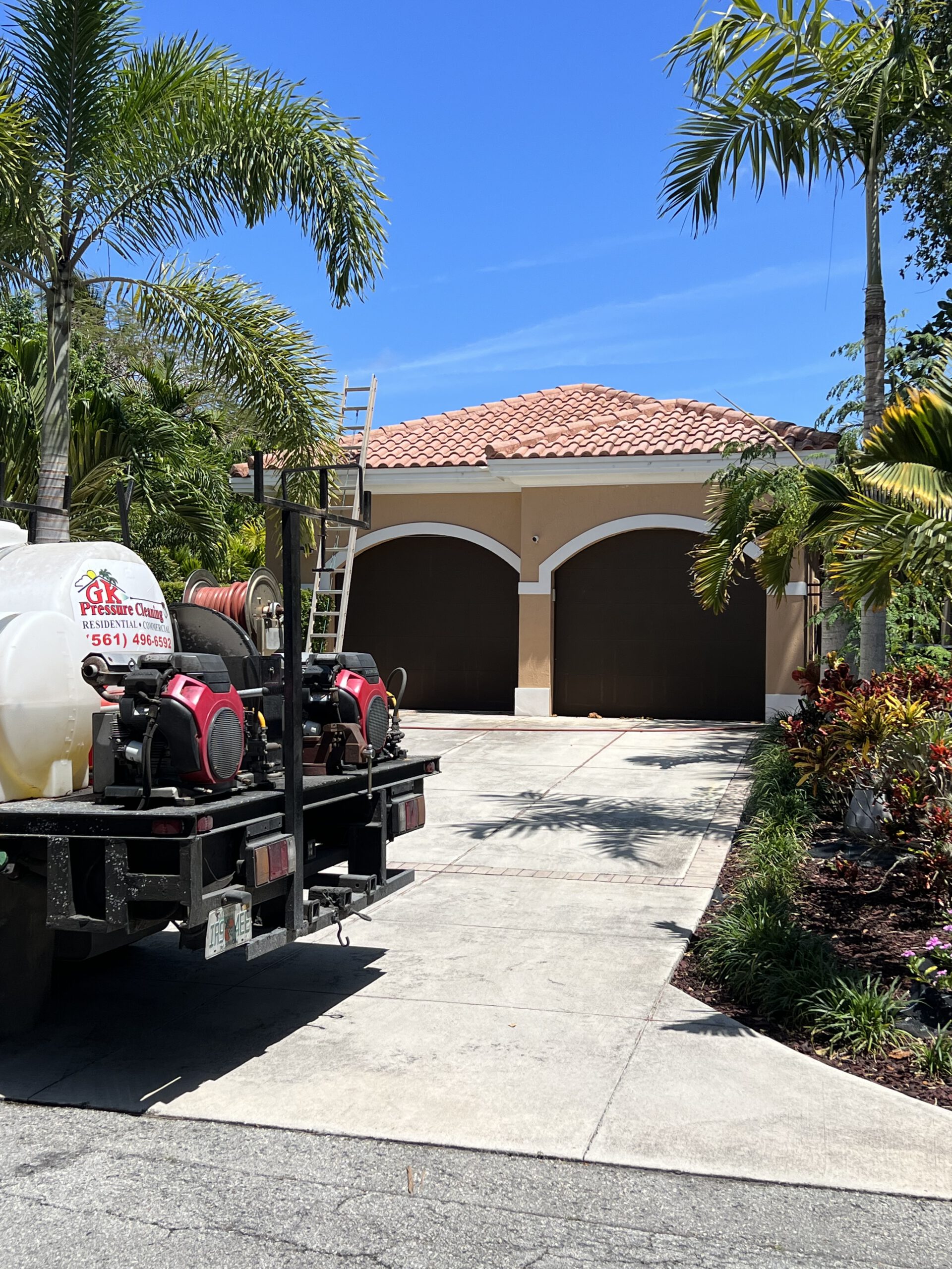 Clean roof after professional soft washing